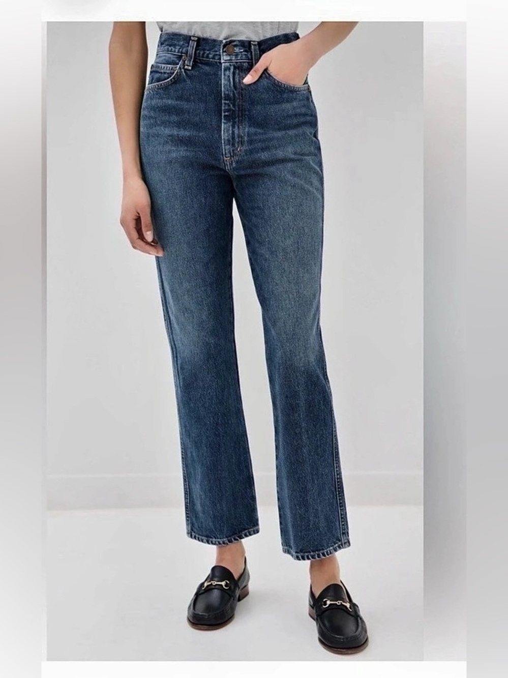 AGOLDE Pinch Waist High Rise Kick Jeans Blue, Sz 28